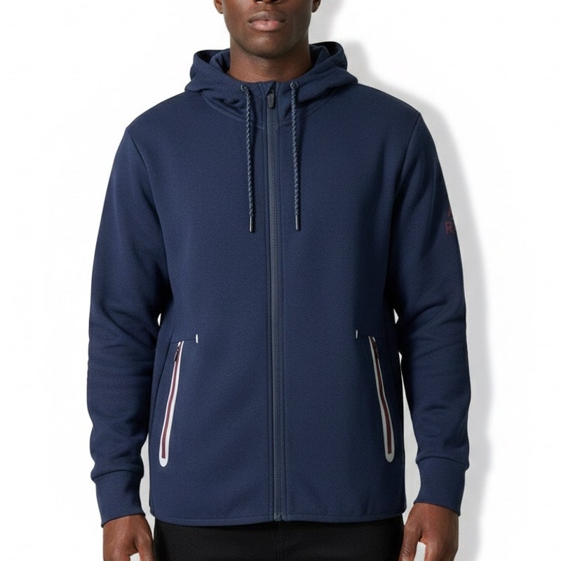 Reebok Hoodie Mens M Blue Stretch Performance Zip Front Gorpcore Sportswear